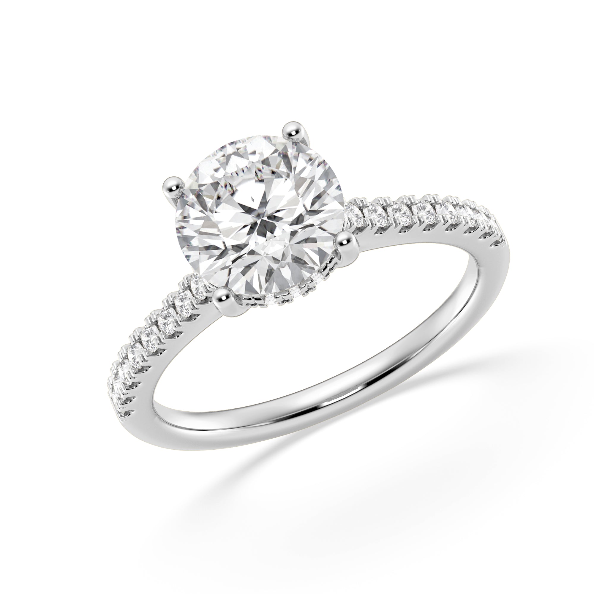 Womens | Solitaire Engagement Ring | 14K White Gold | 2.25 CTW Round Cut Lab Grown Diamond | G-VS