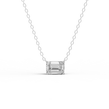 Womens | Pendant Necklace | 14K White Gold | 0.75 CTW Emerald Cut Lab Grown Diamond | G-SI