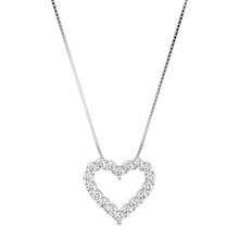 Womens | Heart Pendant Necklace | Sterling Silver | 1 CTW Round Cut Lab Grown Diamond | F-SI