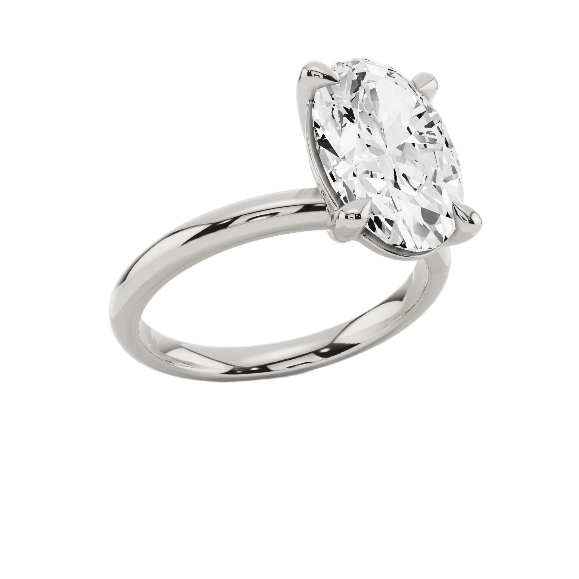 Womens | Solitaire Engagement Ring | 14K White Gold | 3 CTW Oval Cut Lab Grown Diamond | G-SI