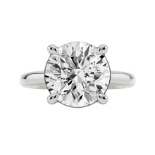 Womens | Solitaire Engagement Ring | 14K White Gold | 3 CTW Round Cut Lab Grown Diamond | G-SI | 8-inches