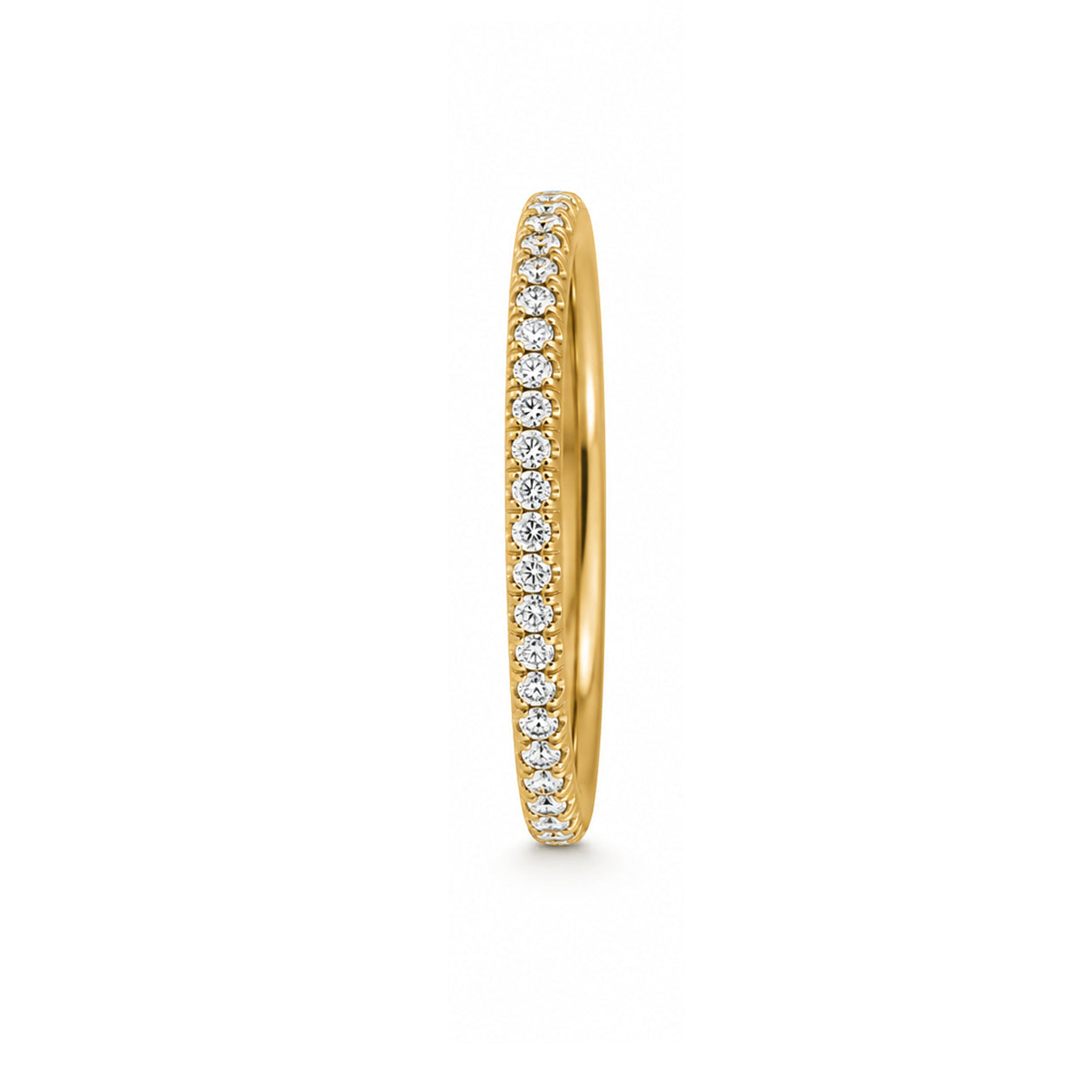 Womens | Wedding Band | 18K Yellow Gold | 0.15 CTW Round Cut Lab Grown Diamond | F-VS2