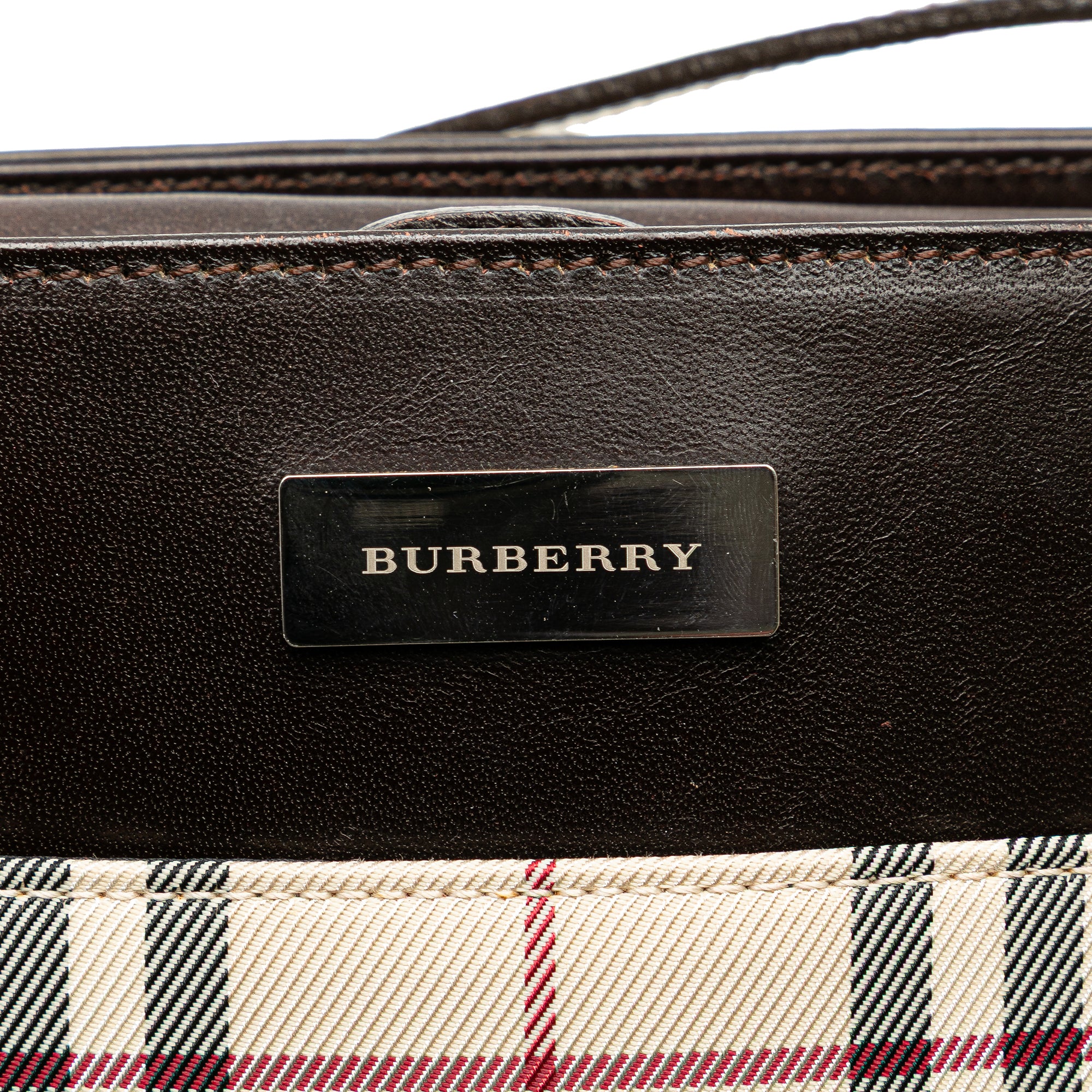 Burberry | Pre-Owned House Check Canvas Shoulder Bag | Brown/Beige