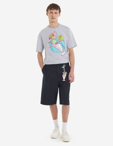 Mens | Ice Crean Splash Short-Sleeve Comfort Jersey Tee-Shirt | Light Grey Melange