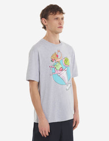 Mens | Ice Crean Splash Short-Sleeve Comfort Jersey Tee-Shirt | Light Grey Melange