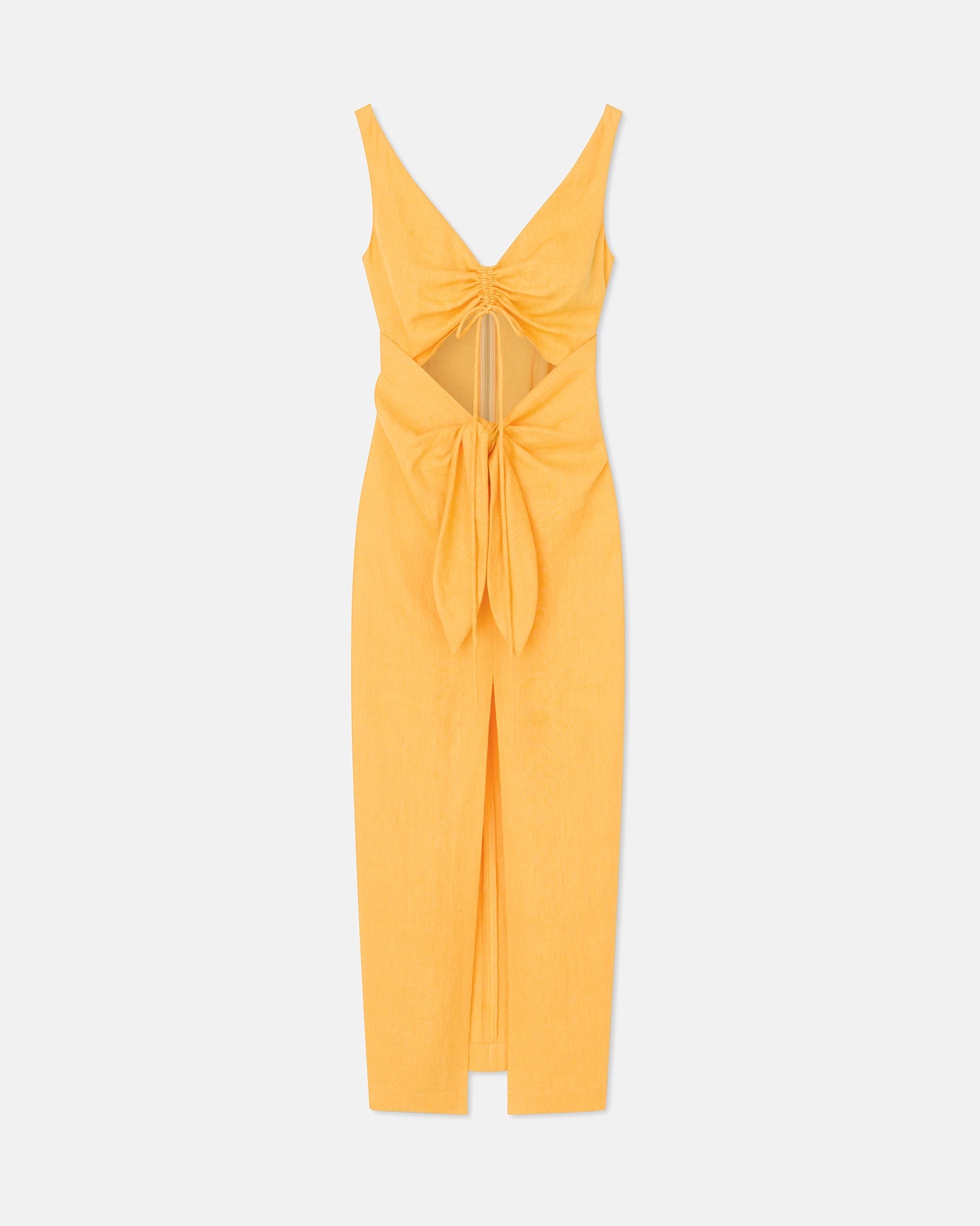 Kubra Ruched-Front Dress | Orange Pf23