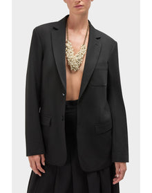 Kalen Wool Oversized Wool Blazer | Black