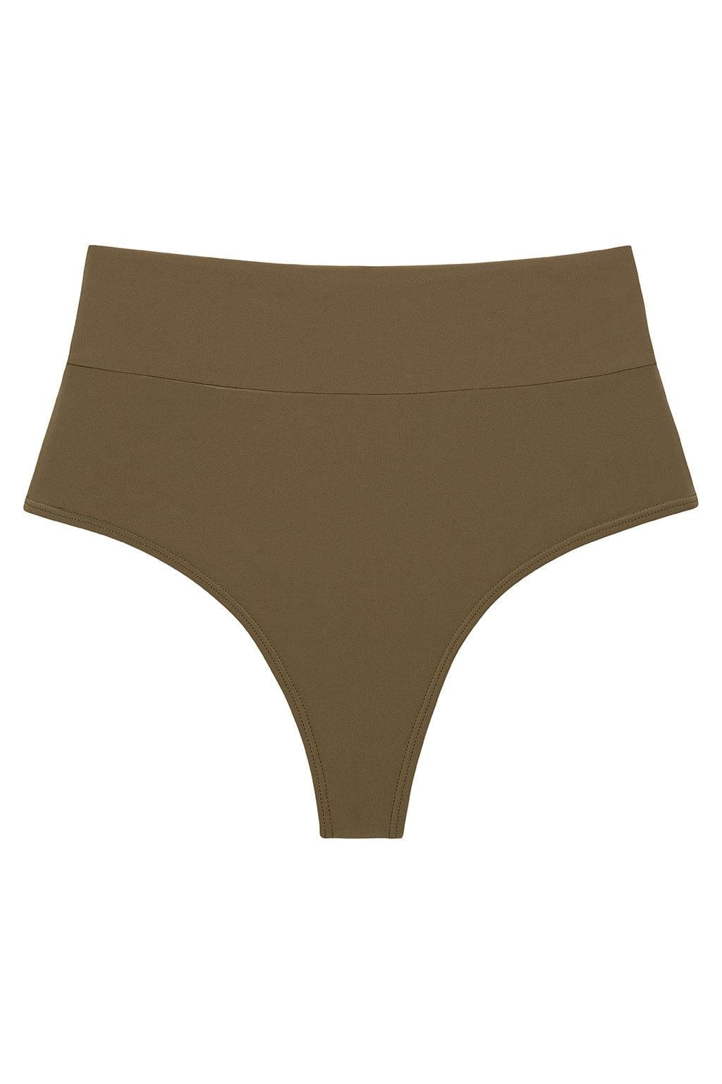 Added Coverage High Rise Bikini Bottom | Khaki