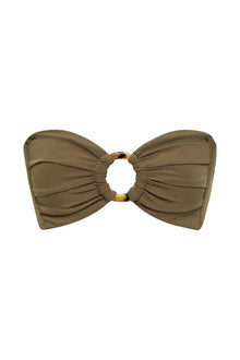 Tori Ties Bandeau Bikini Top | Khaki