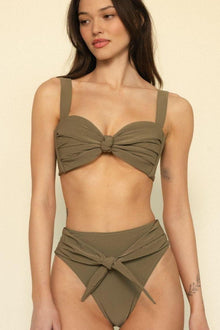 Paula Tie Up Bikini Bottom | Khaki