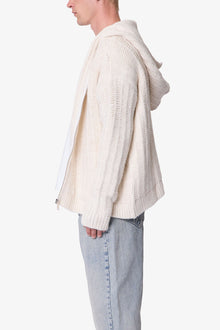 Knit Zip Up Hoodie | Off White