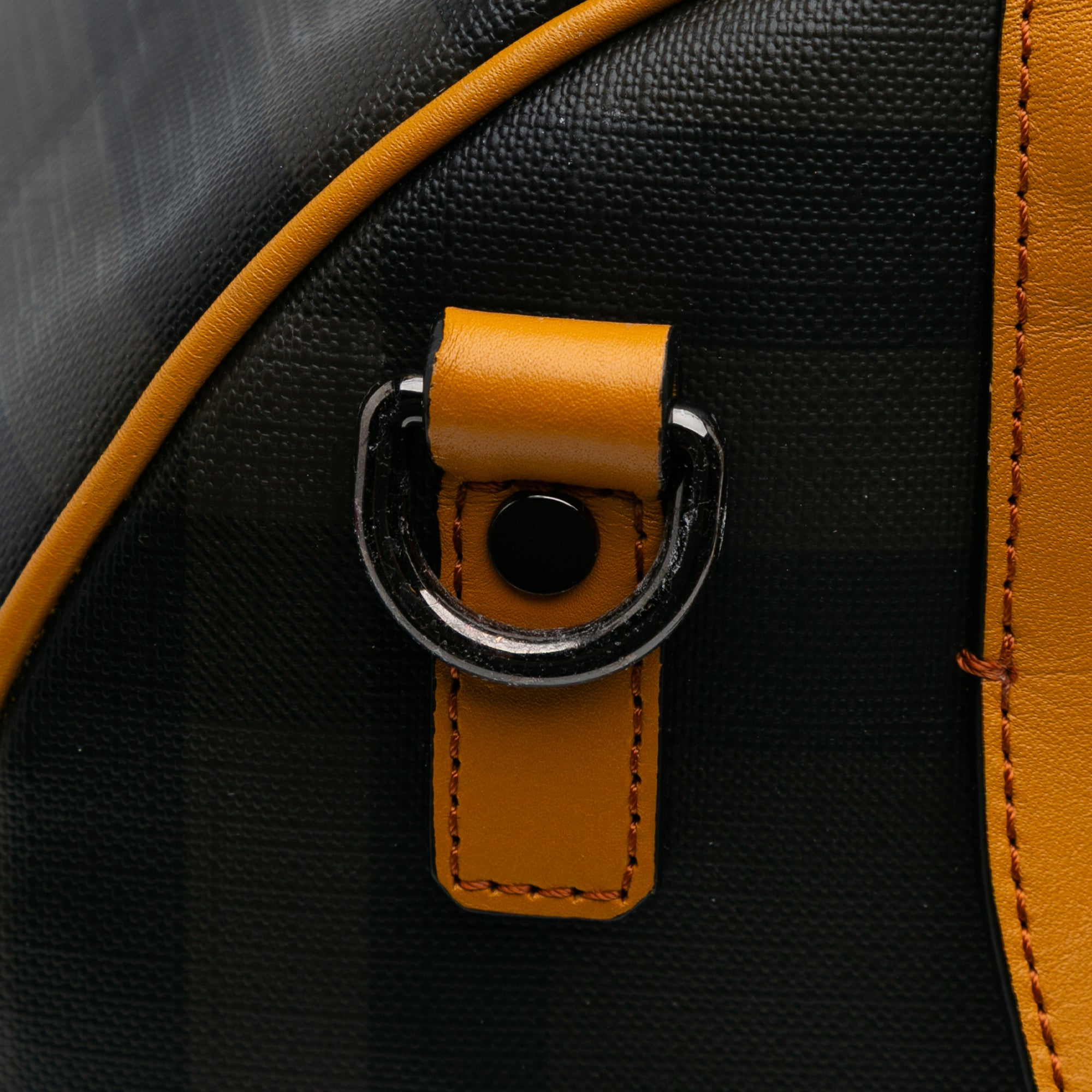 Burberry | Pre-Owned Smoke Check Coated Canvas Holdall Barrel Duffle Bag | Brown/Dark Brown