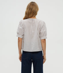 Fawn Puff Sleeve Top | Espresso Combo