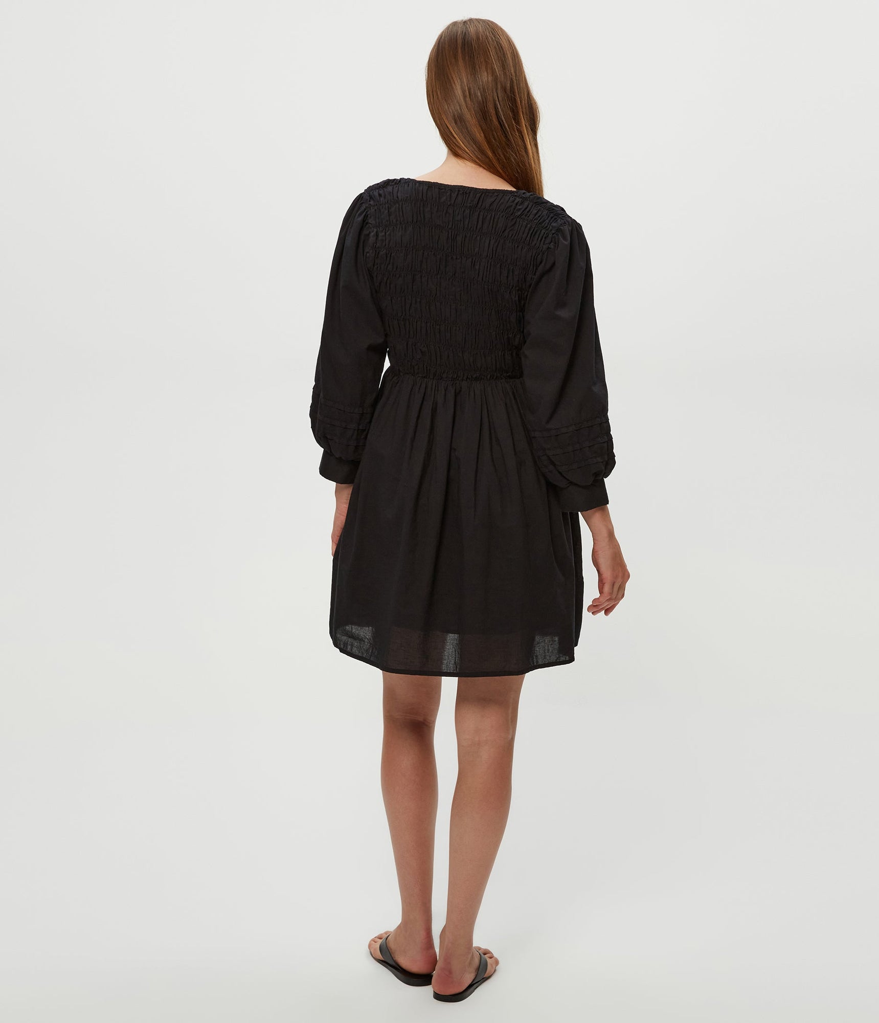 Zuri Smocked Mini Dress | Black