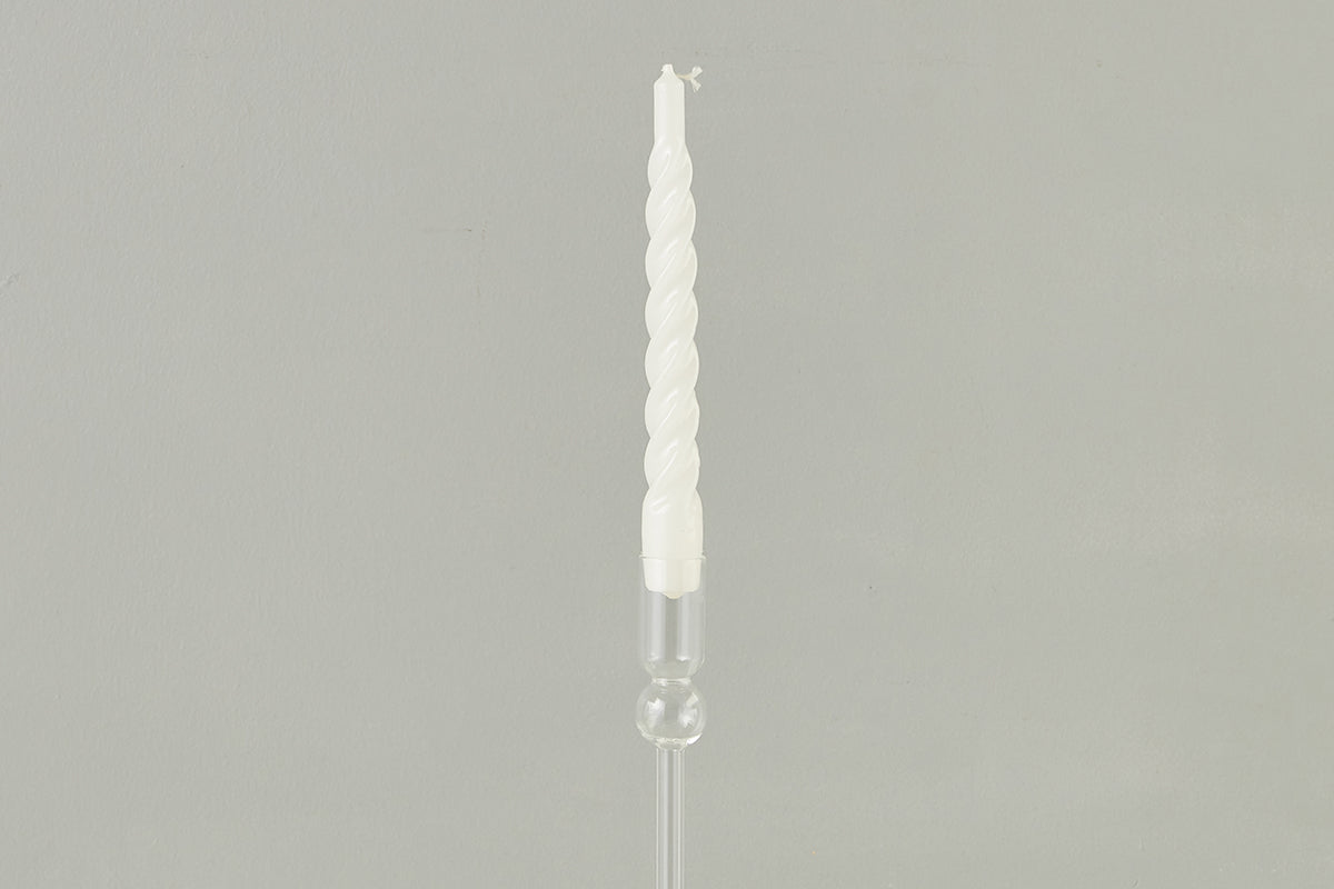 Lacquered Twisted Taper Candles | White | Set of 6