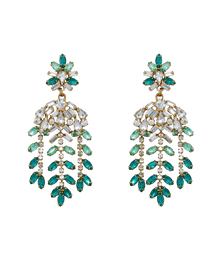 Elena Statement Earrings in Emerald - Loren Hope