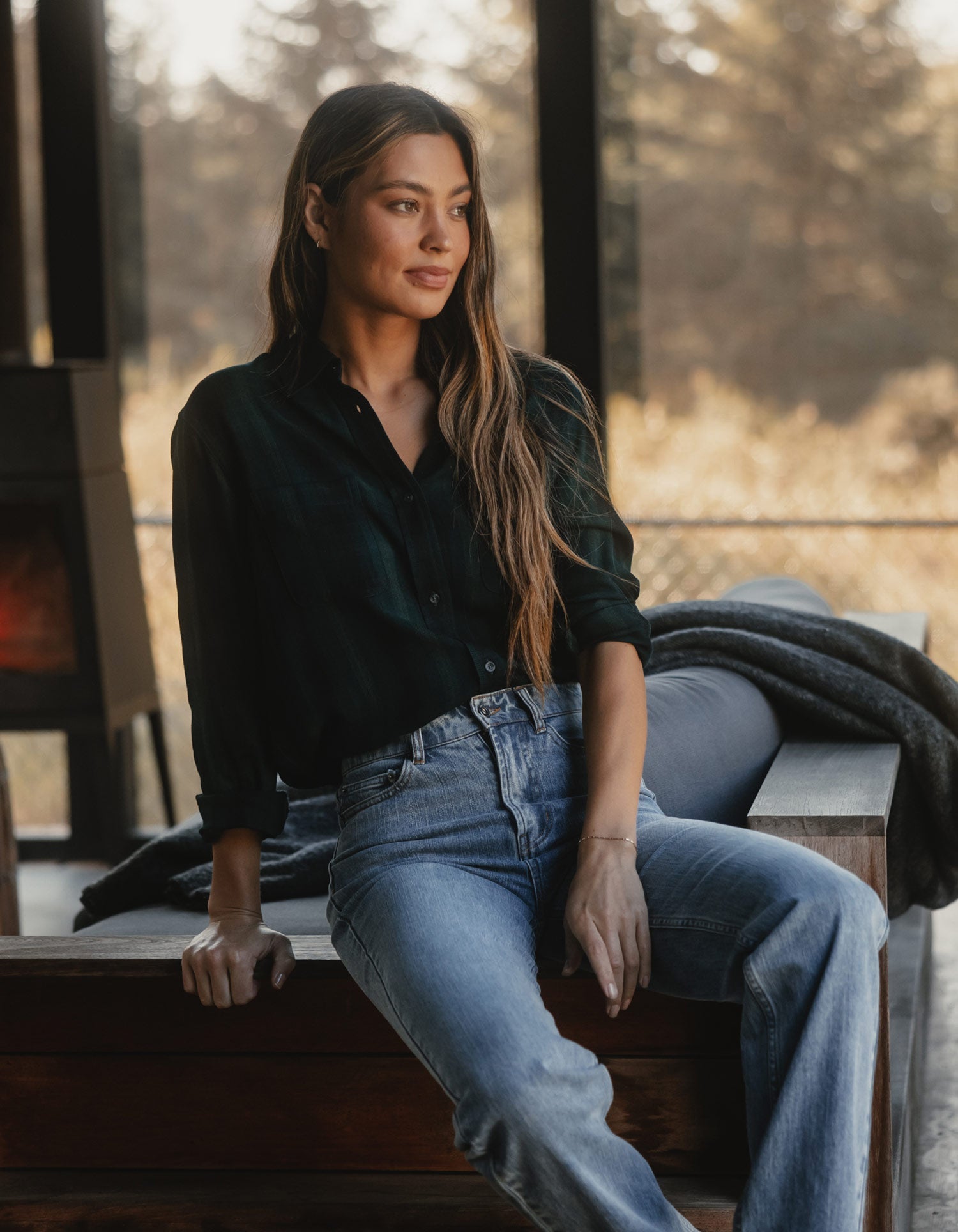 Women | The Harper Button Up | Evergreen Plaid