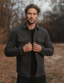 Men | Heavyweight Chamois Overshirt | Heathered Charcoal
