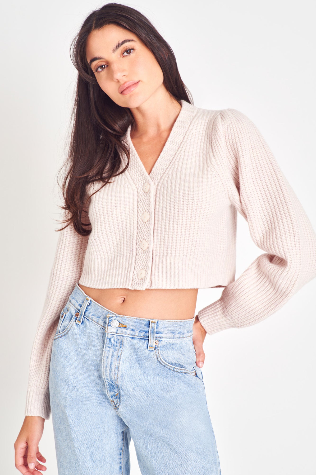 Womens | Avignon Cropped Cardigan | Oatmeal