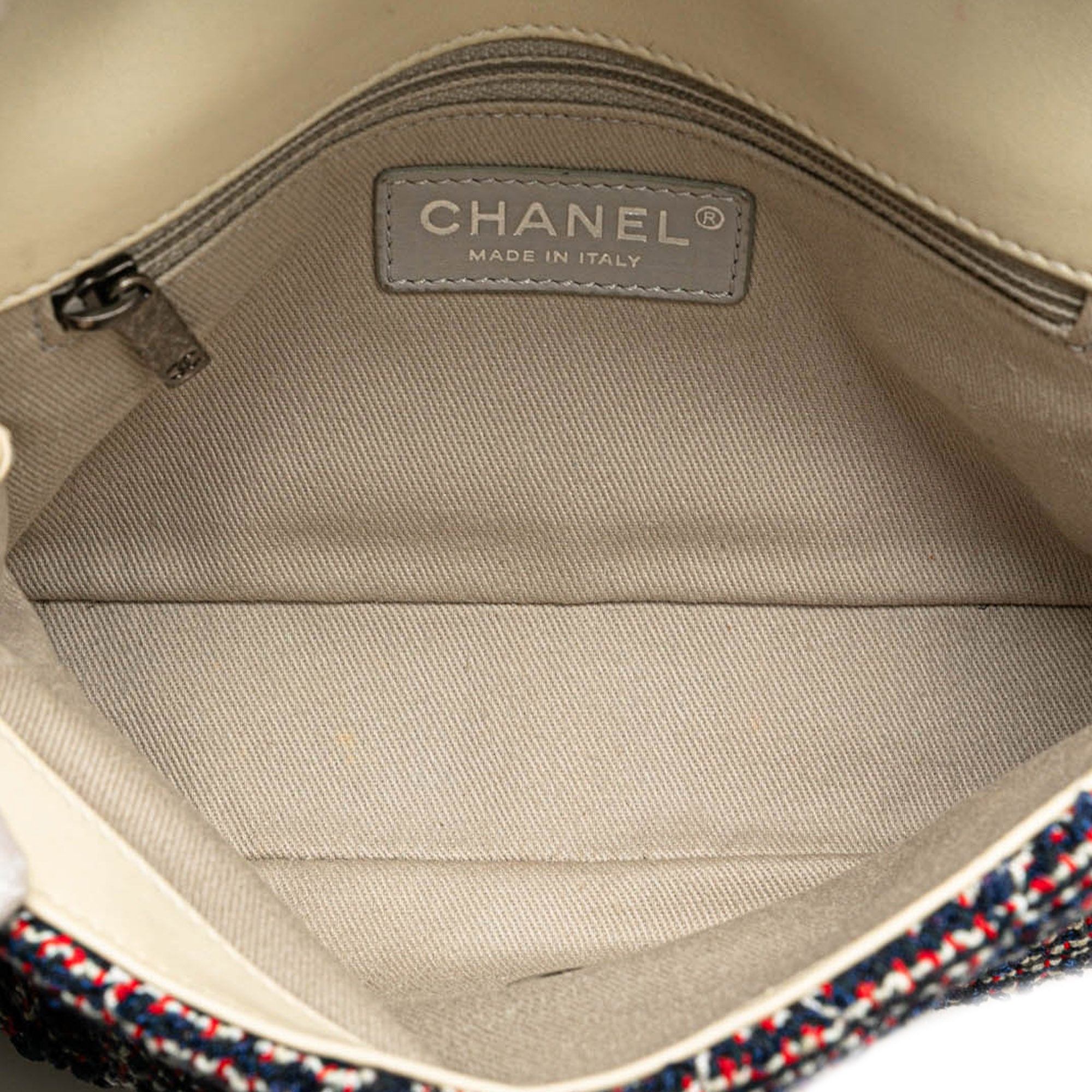 Chanel | Pre-Owned Mini Rectangular Tweed Single Flap | BlueWhite/Ivory