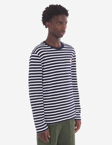 Mens | Fox Head Patch Short-Sleeve Regular Jersey Mariniere Tee-Shirt | Navy Stripes