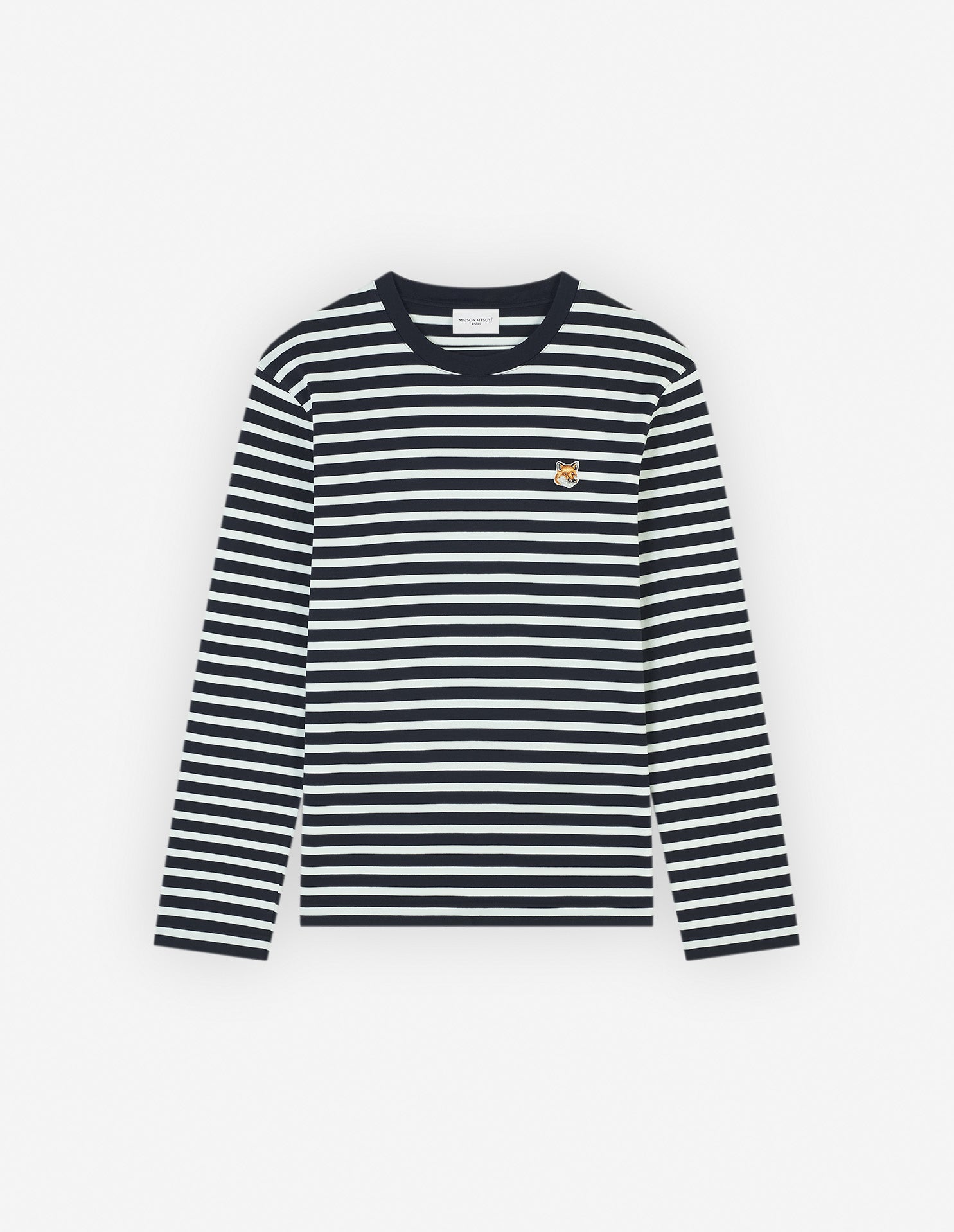 Mens | Fox Head Patch Short-Sleeve Regular Jersey Mariniere Tee-Shirt | Navy Stripes
