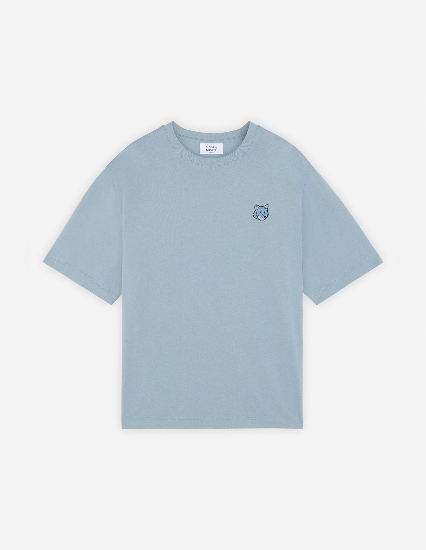 Mens | Bold Fox Head Patch Oversize Short-Sleeve Cotton Tee-Shirt | Placid