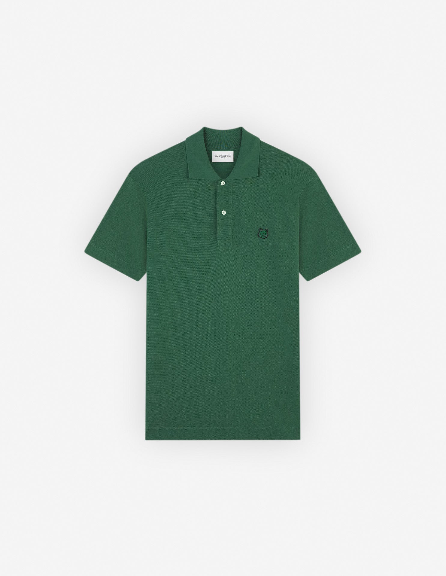 Mens | Bold Fox Head Patch Comfort Polo | Bottle Green