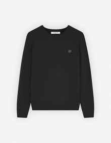 Mens | Bold Fox Head Patch Regular Merino Wool Jumper | Black