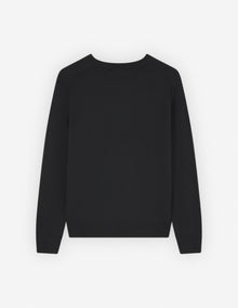 Mens | Bold Fox Head Patch Regular Merino Wool Jumper | Black