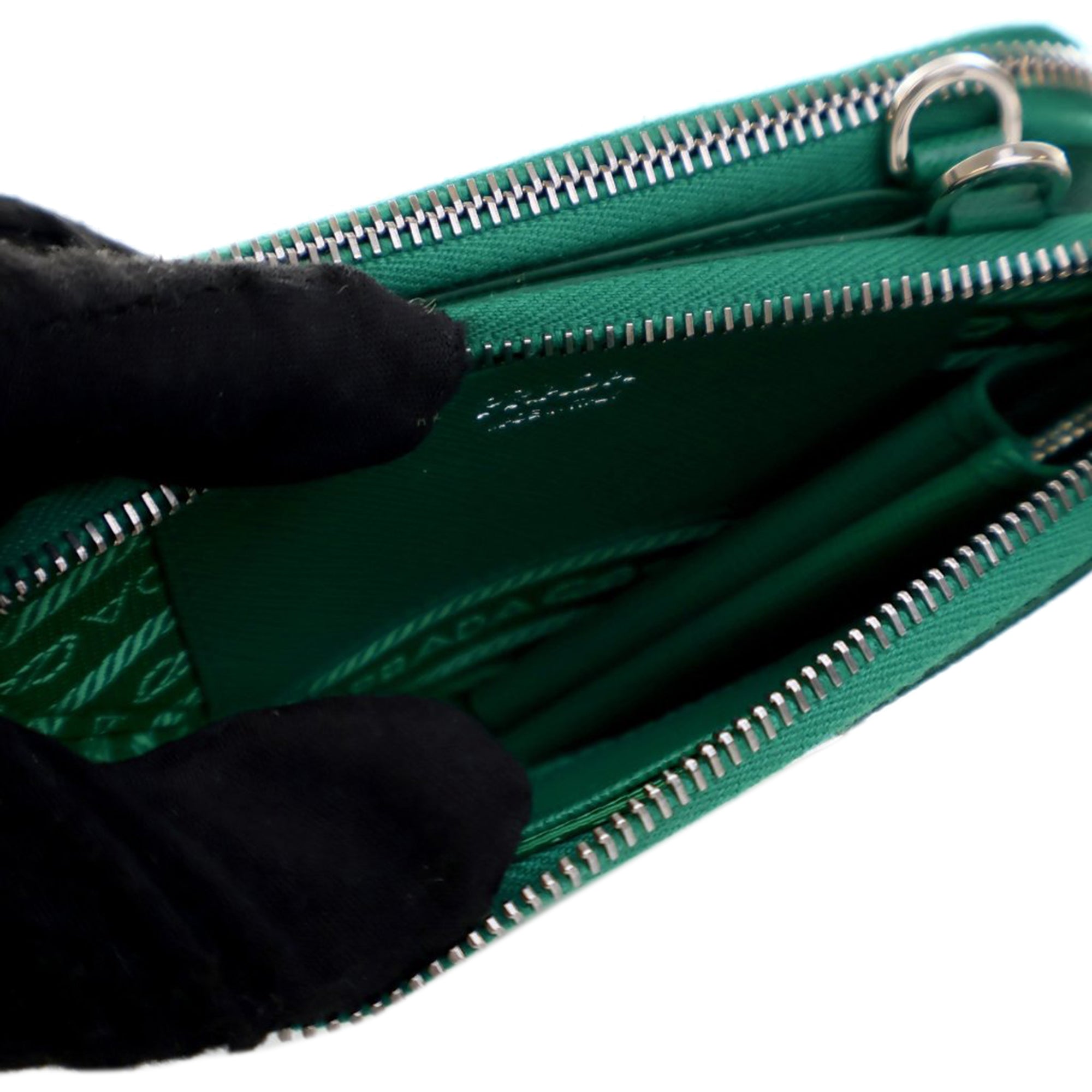 Prada | Pre-Owned Mini Saffiano Lux Double Triangle Satchel | Green