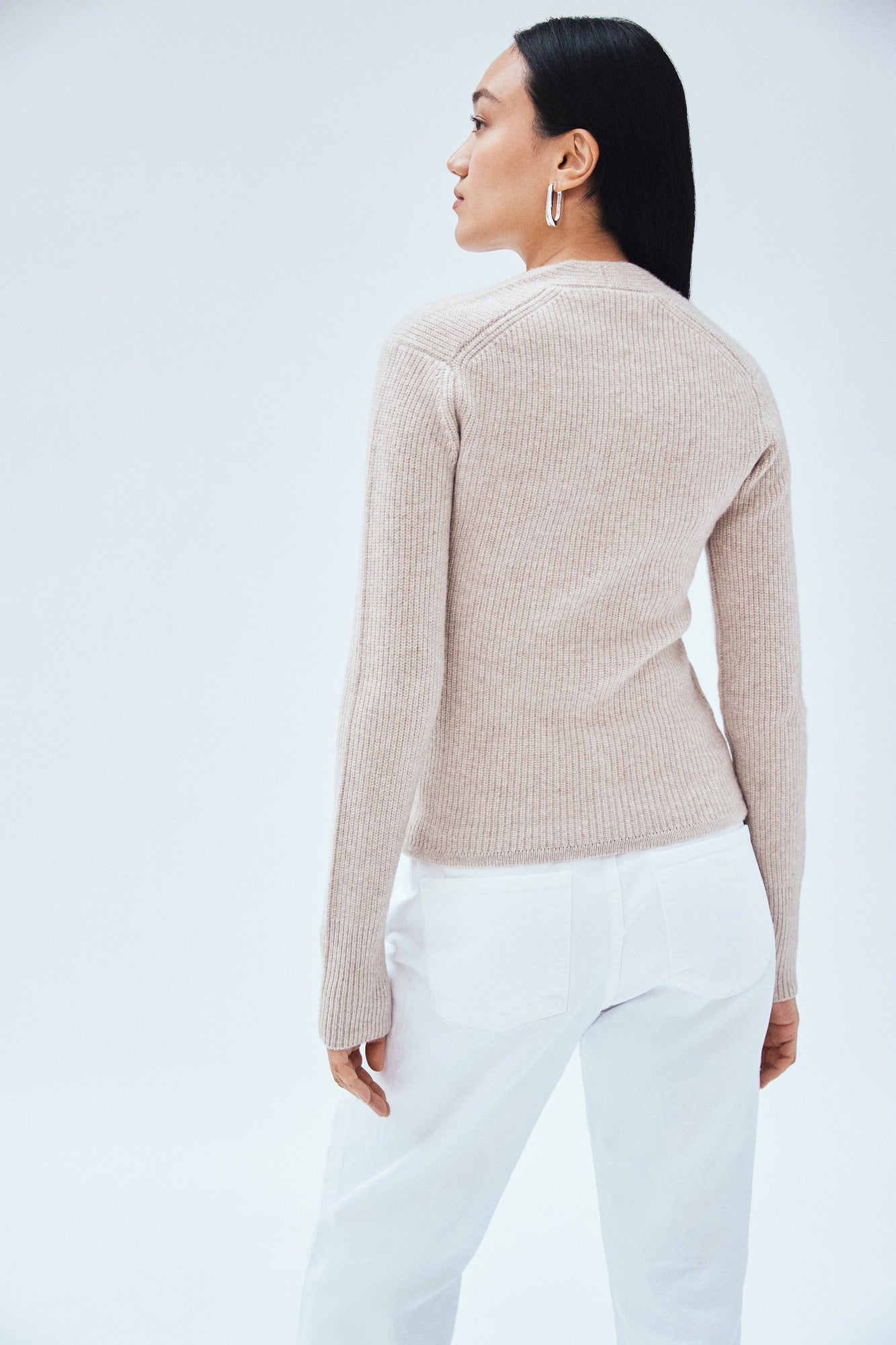 Wool Cashmere Sweetheart Sweater | Oatmeal Heather