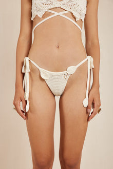 Reina Crochet Bikini Bottom | Off White