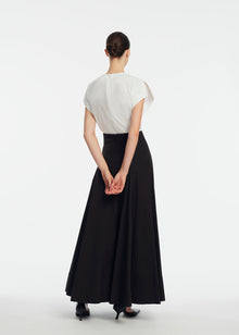 Cotton Poplin Short Sleeve Top | White
