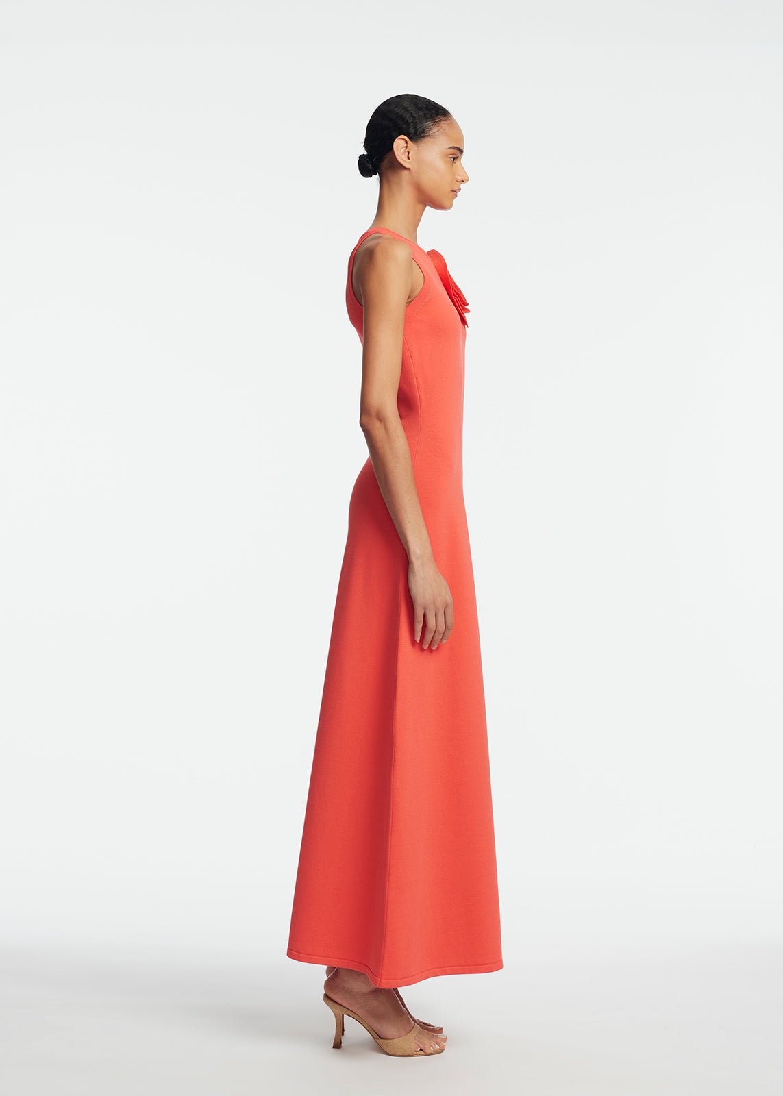 Rose Detail Knit Halter Dress | Watermelon