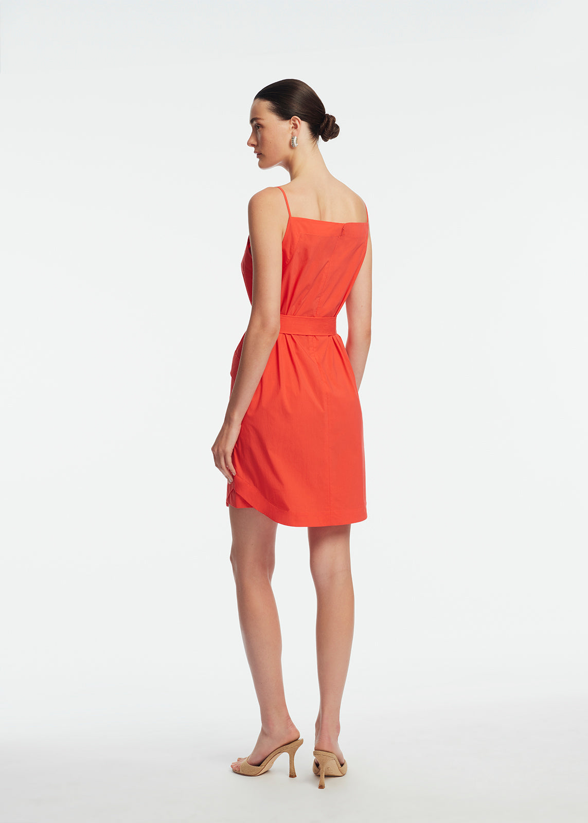 Tech Poplin Belted Dress | Watermelon
