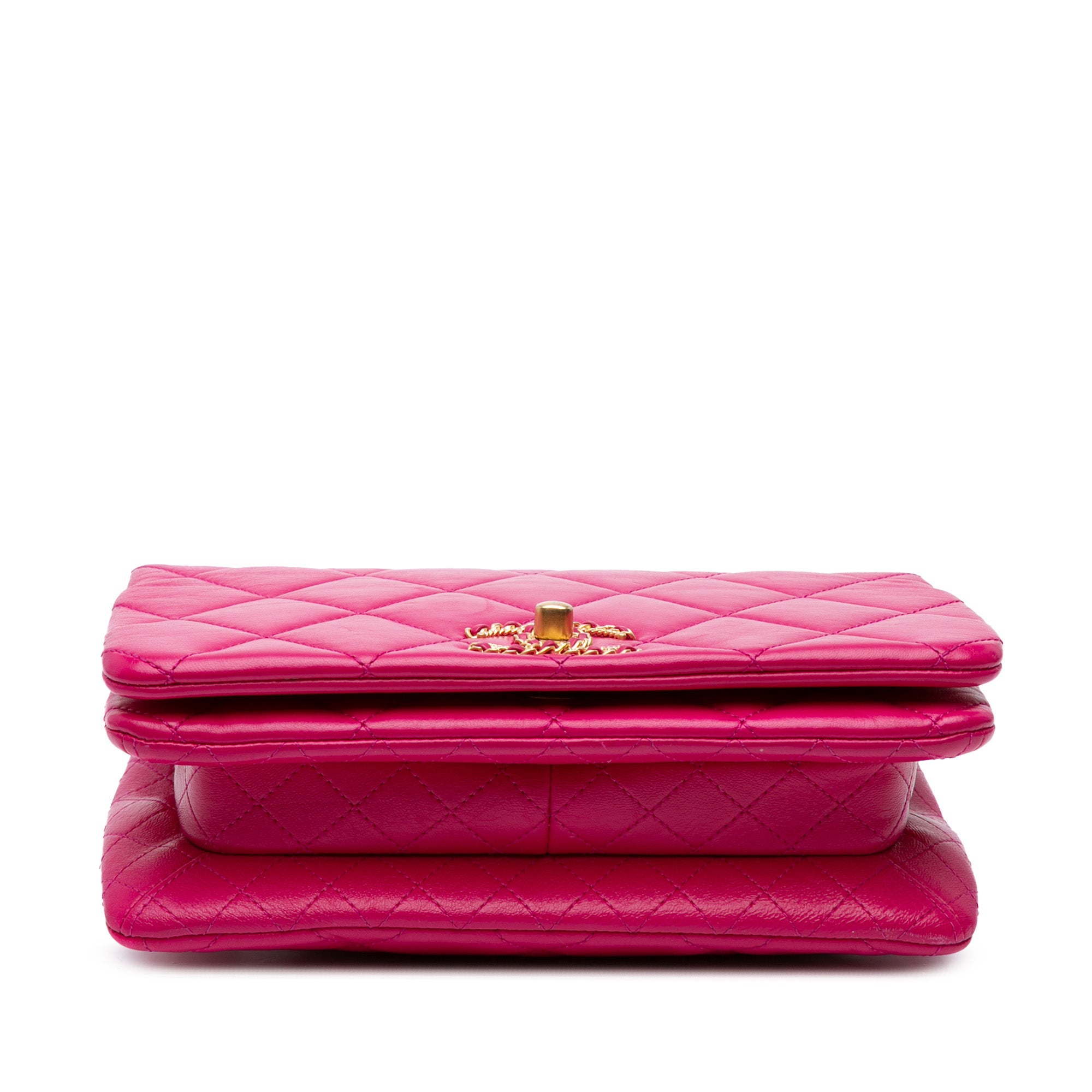 Chanel | Pre-Owned Small Quilted Lambskin On And On Chain Flap - II | Pink/Dark Pink