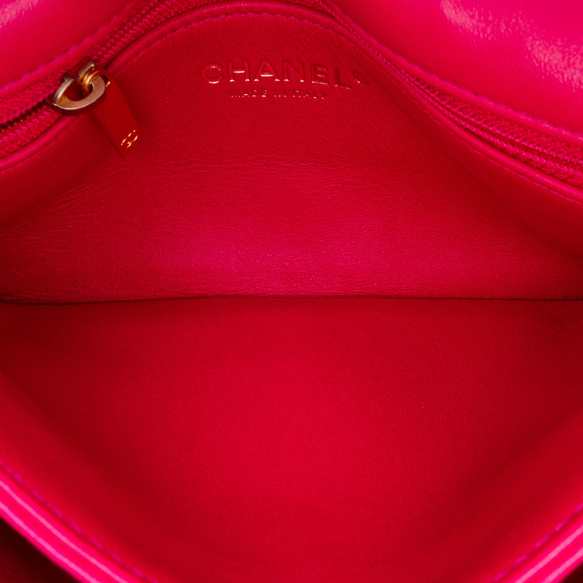 Chanel | Pre-Owned Small Quilted Lambskin On And On Chain Flap - II | Pink/Dark Pink