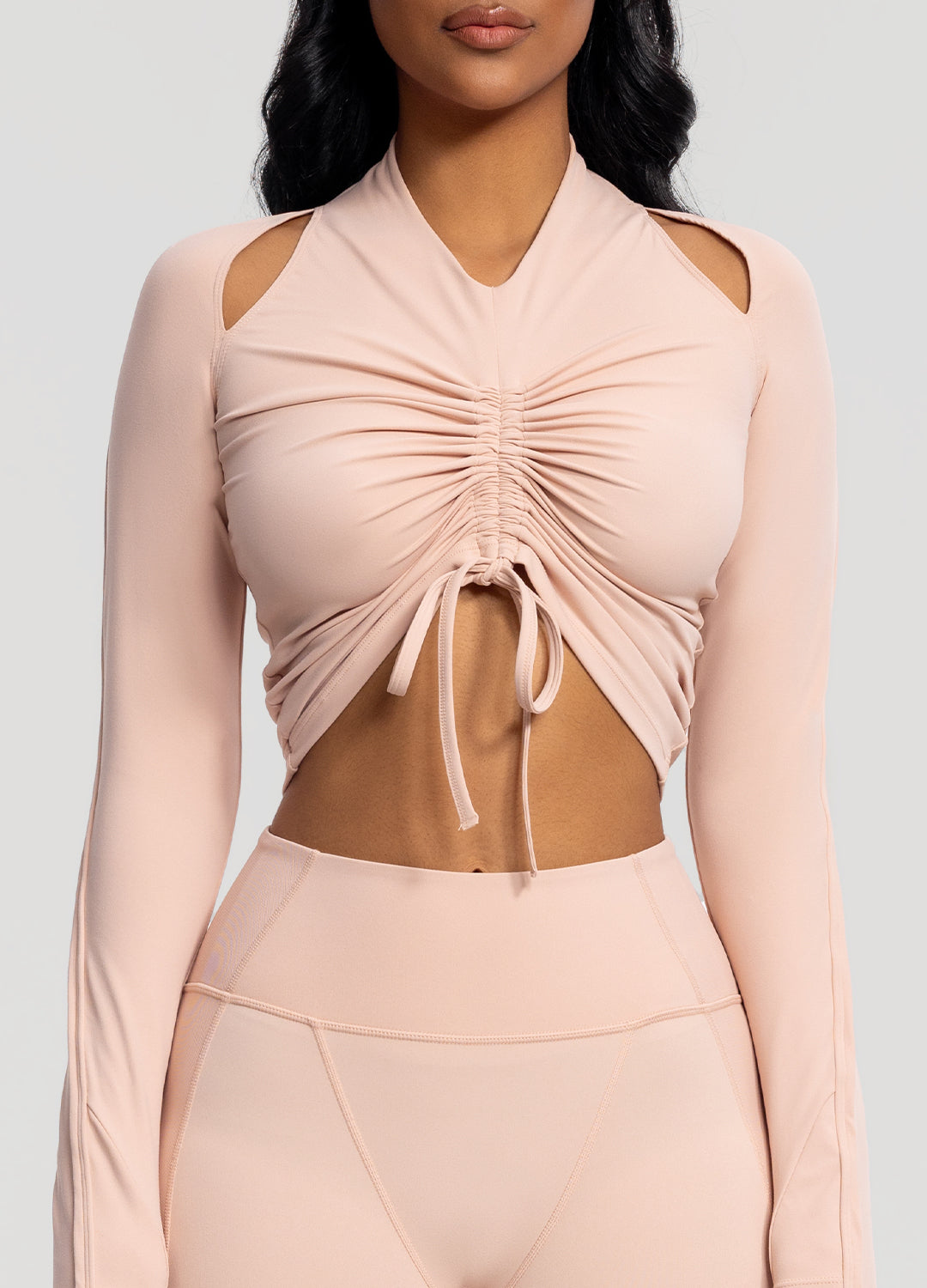 Drawstring Crop Top | Seashell