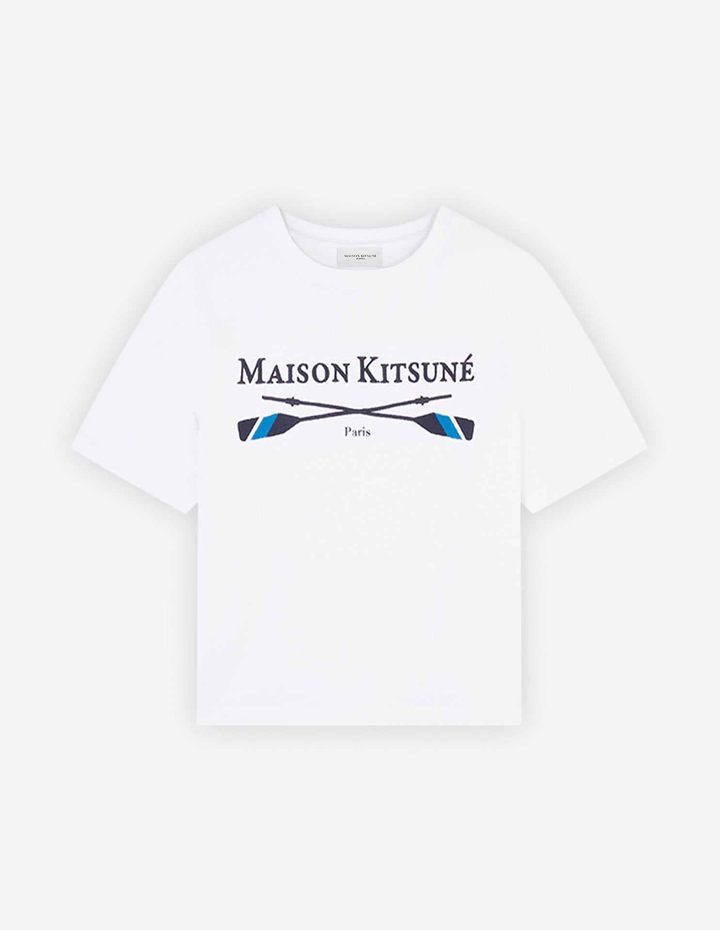 Womens | Maison Kitsune | Oars Short-Sleeve Comfort Cotton Tee-Shirt | White