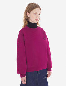 Womens | Bold Fox Head Patch Comfort Cotton Sweatshirt | Grape