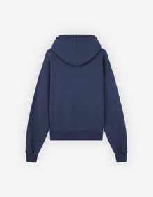 Womens | Bold Fox Head Patch Comfort Cotton Hoodie | Ink Blue