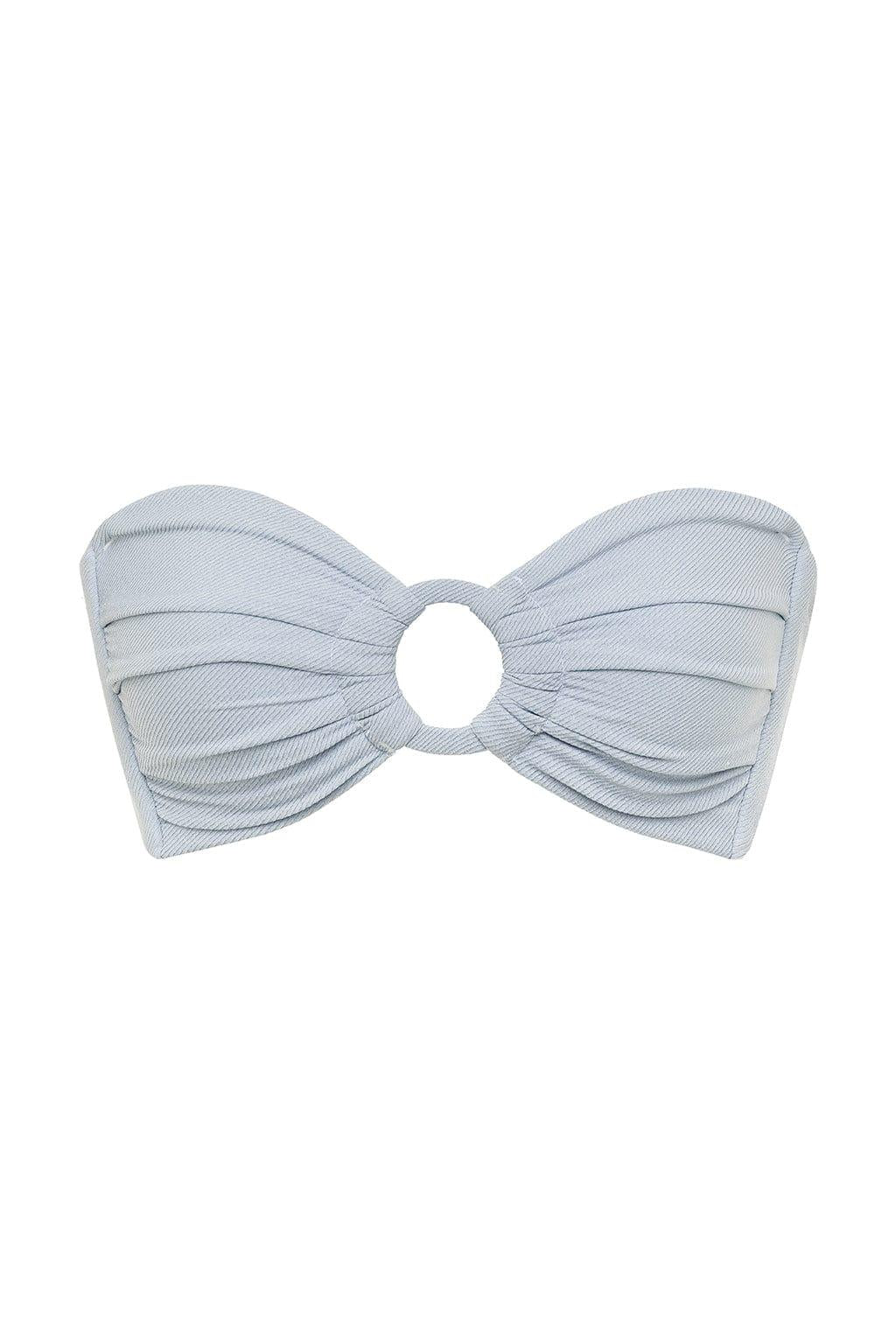 Tori Ties Bandeau Bikini Top | Light Denim