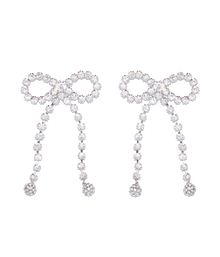 Greta Bow Earrings | Crystal
