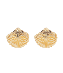 De la Mer Shell Stud Earrings | Gold