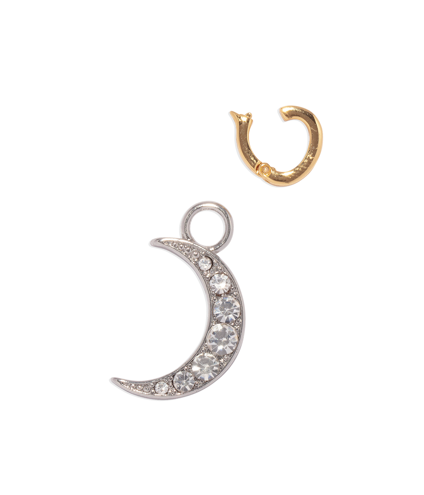Moon Charm Pendant | Silver | Crystal