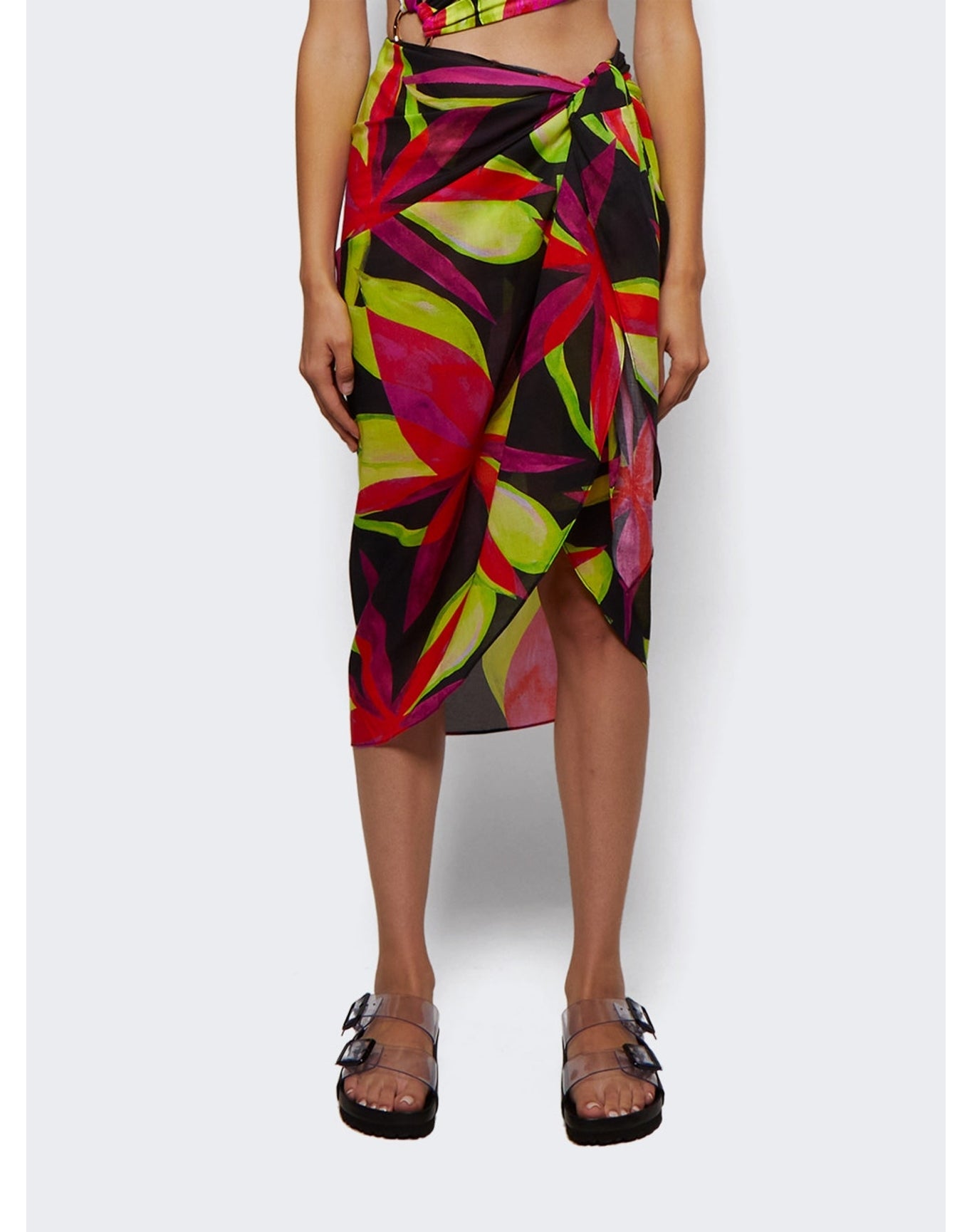 Louisa Ballou | Women | Sarong With Ties | Electric Pink Flower
