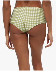 Low Rise Gingham Swim Short | Fern