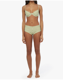 Low Rise Gingham Swim Short | Fern