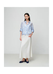 Lustrous Shirt Top | Blue